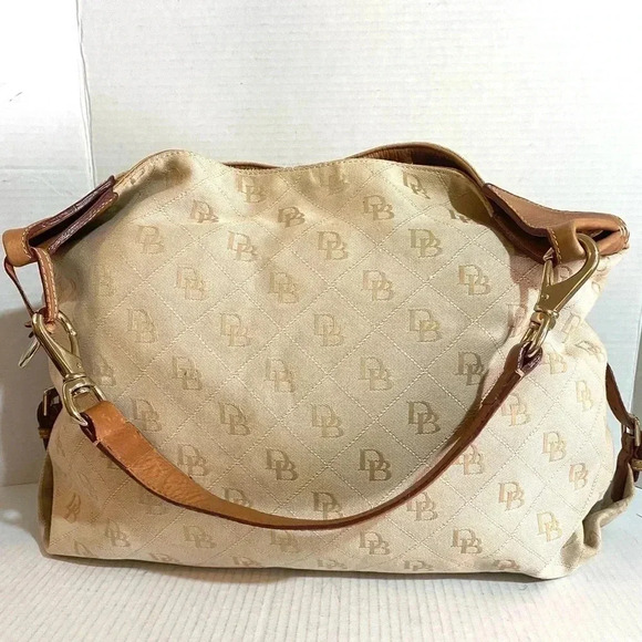 Dooney Bourke DB signature print canvas shoulder handbag - Picture 12 of 13